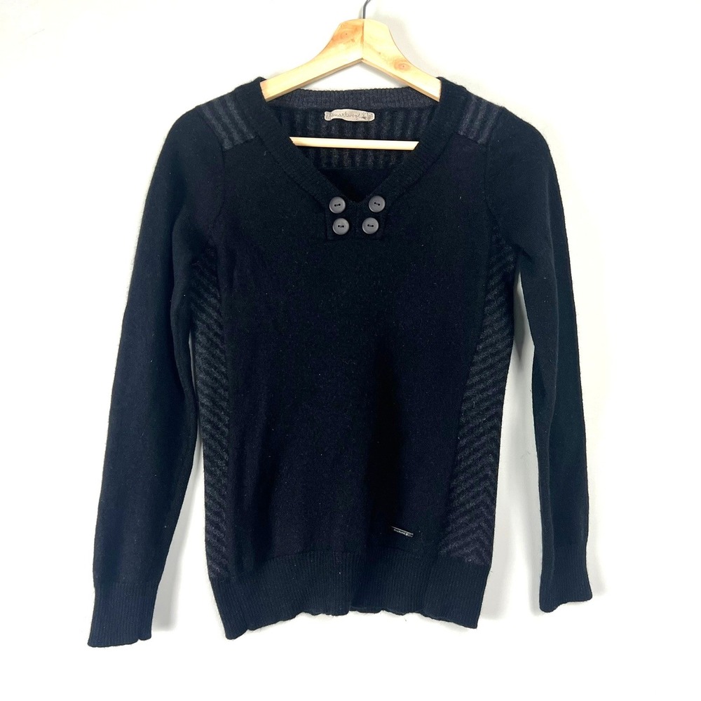 Smartwool Womens S 100% Merino Wool Button V-Neck Sweater Base Layer Hiking Fall